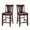 Set of 2 Padded Espresso Leatherette Counter Height solid-cherry-dining room-dining chairs-wood