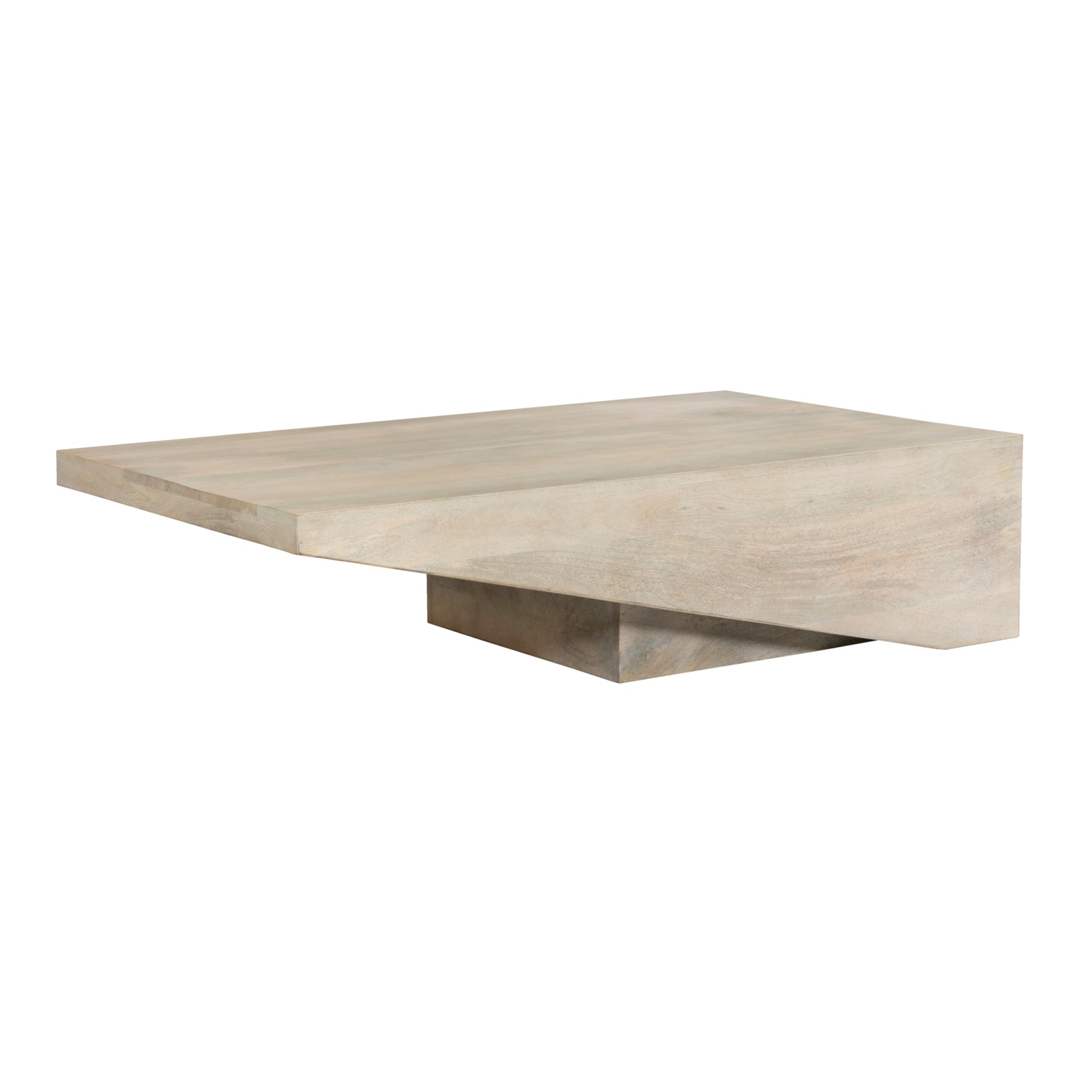 Modern White Washed Solid Wood Coffee Table