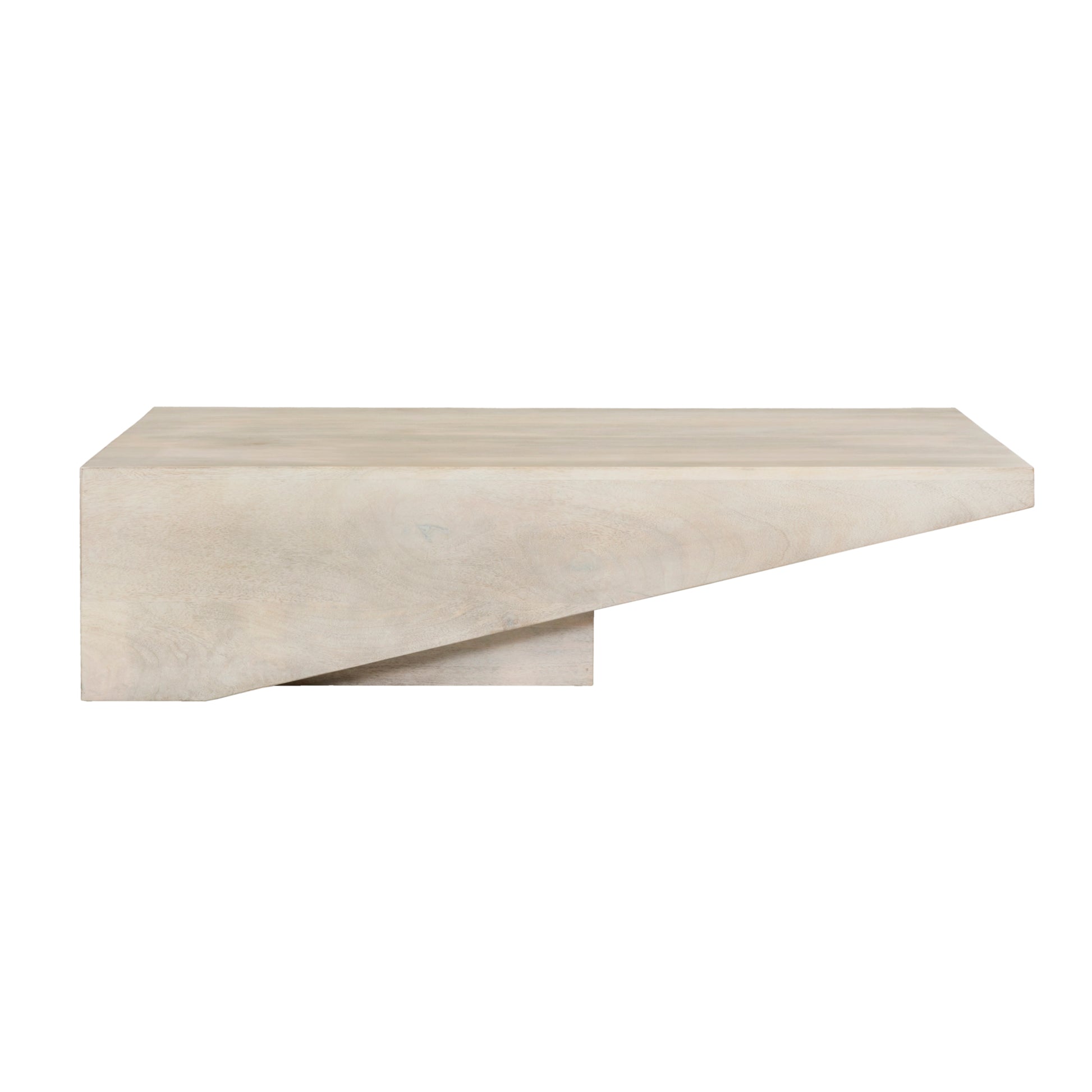 Modern White Washed Solid Wood Coffee Table