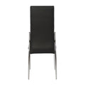 Set of 2 Padded Black Leatherette Dining Chairs in solid-black-dining room-dining chairs-faux