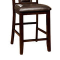 Set of 2 Padded Espresso Leatherette Counter Height solid-cherry-dining room-dining chairs-wood