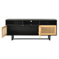 Retro Rattan Console Table 3 door TV Stand Media espresso-mdf