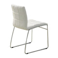 Set of 2 Leatherette Upholstered Side Chairs in White solid-white-dining room-metal