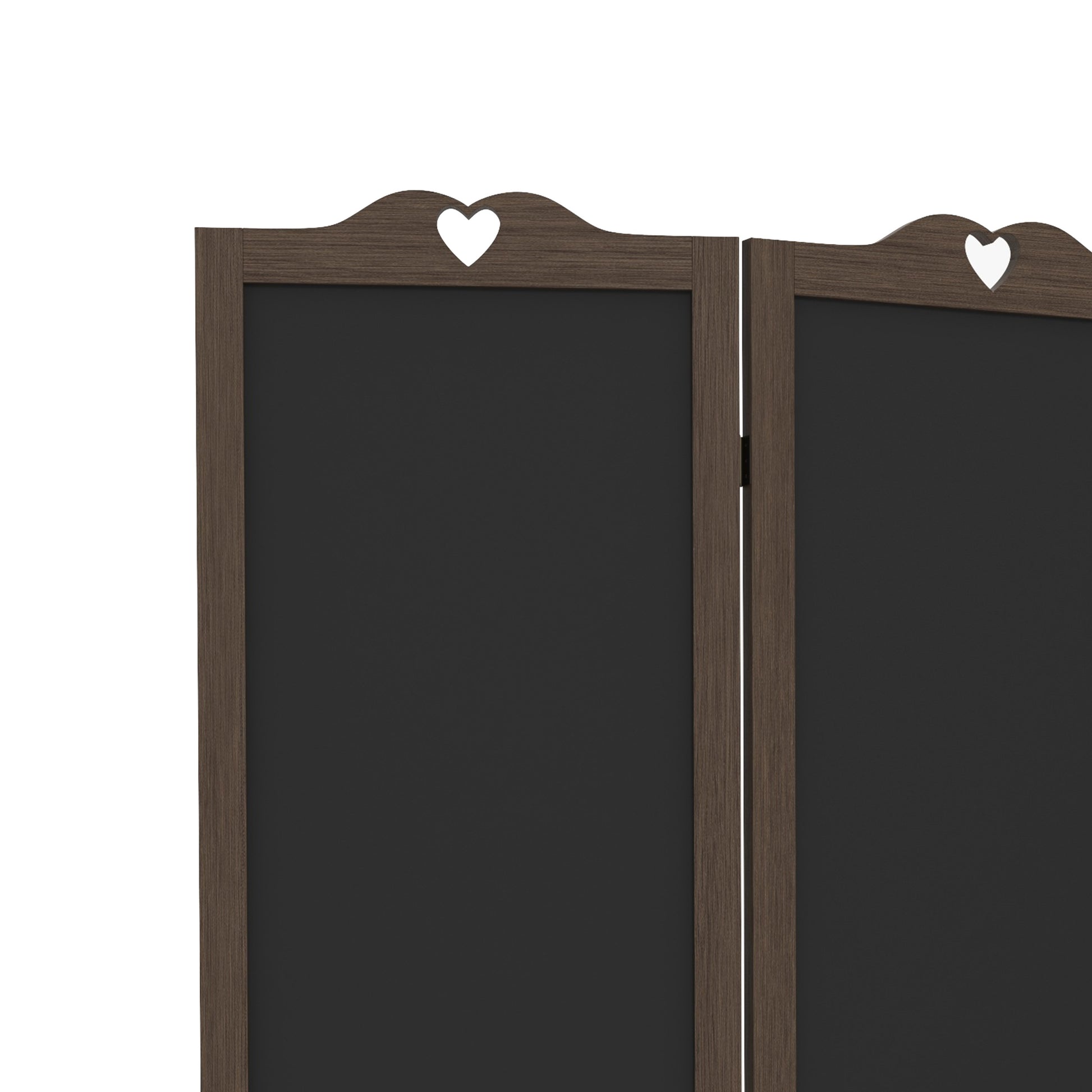 HOMCOM 4 Panel Folding Room Divider with Blackboard natural-wood