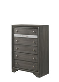 Matrix Traditional 5 Drawer Chest made with Wood in grey-wood-bedroom-traditional-solid wood+mdf-wood