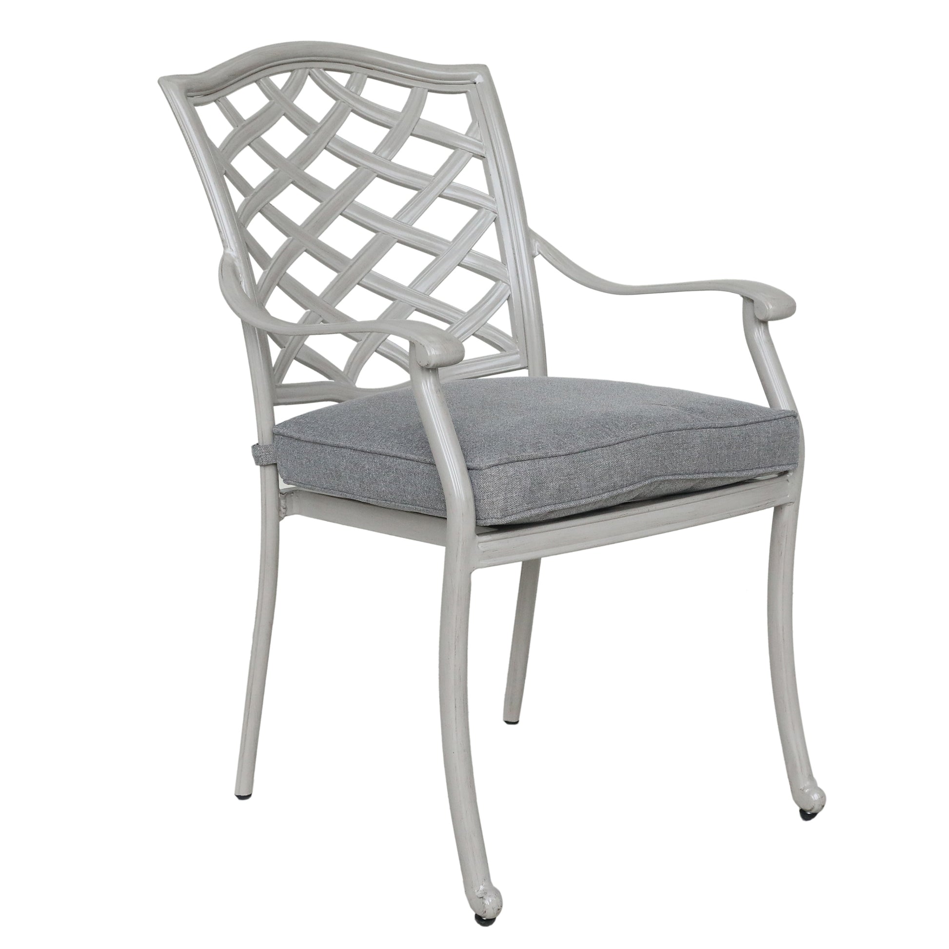 Modern Outdoor Dining Chairs, Set of 2, Basalt wheat-aluminium