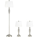 Homcom Boho Desk Lamp & Floor Lamps Set of 3, 3