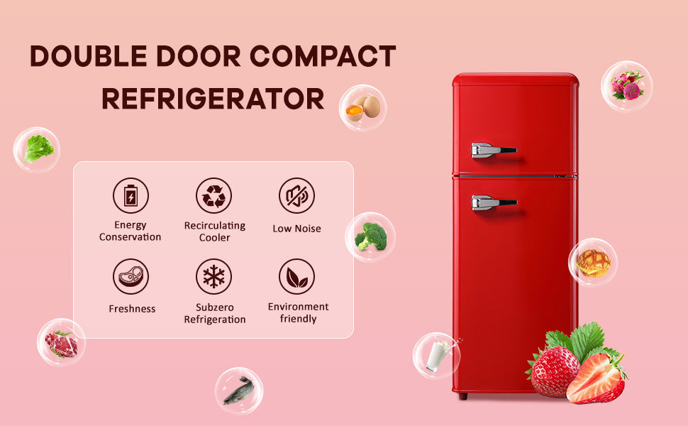 4.5 cu. ft. Dual Zone Refrigerator, 3.3 Fridge 1.2 cu. red-iron