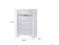 Matrix Traditional Style 5 Drawer Chest made with Wood white-bedroom-traditional-solid wood+mdf-wood