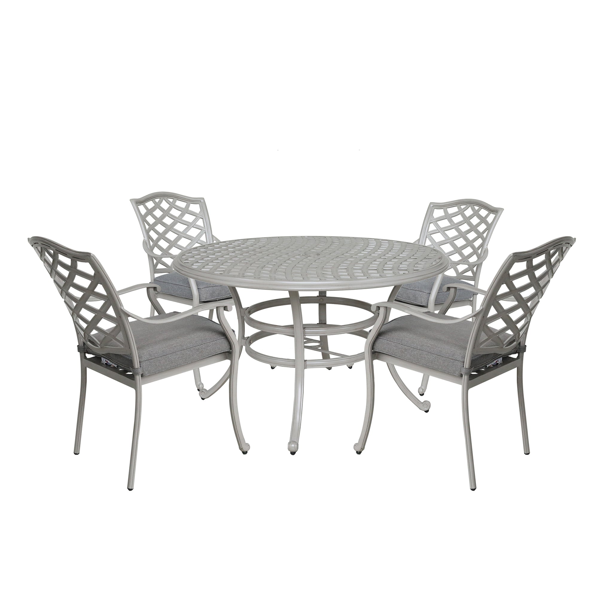 Stylish Outdoor Aluminum 5 Piece Round Dining Set wheat-aluminium