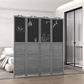 HOMCOM 4 Panel Folding Room Divider with Blackboard gray-wood