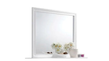 Traditional Matrix Mirror in White made with Wood