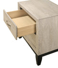 Contemporary 2 Drawer Nightstand End Table Drift Wood cream white-wood