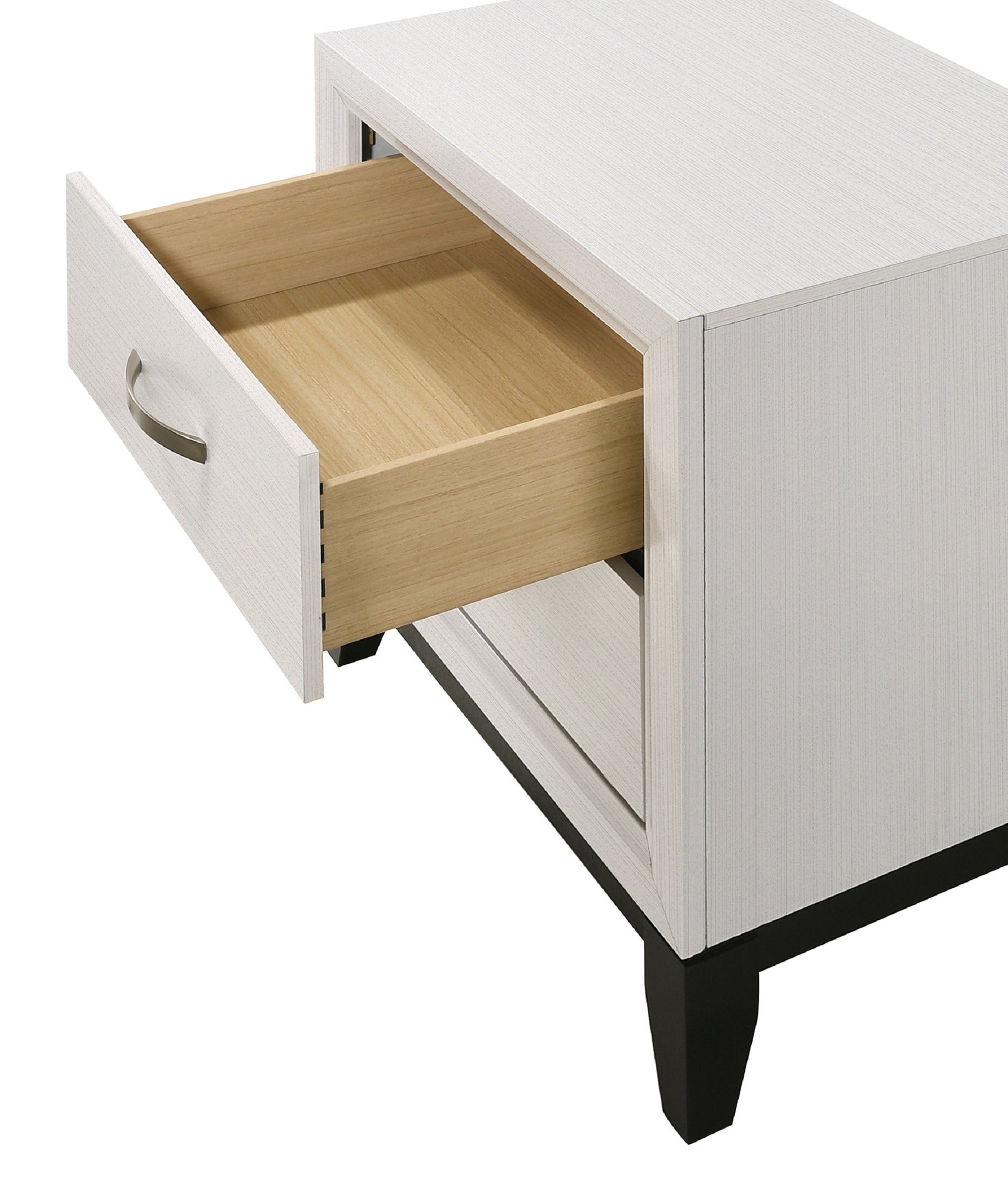 Contemporary 2 Drawer Nightstand End Table White white-wood