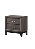 Contemporary 2 Drawer Nightstand End Table Gray Brown brown gray-wood