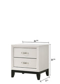 Contemporary 2 Drawer Nightstand End Table White white-wood