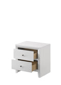 Contemporary Modern Look 2 Drawer Nightstand End Table white-wood