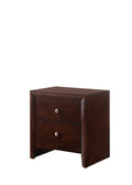 Contemporary Modern Look 2 Drawer Nightstand End Table dark brown-wood