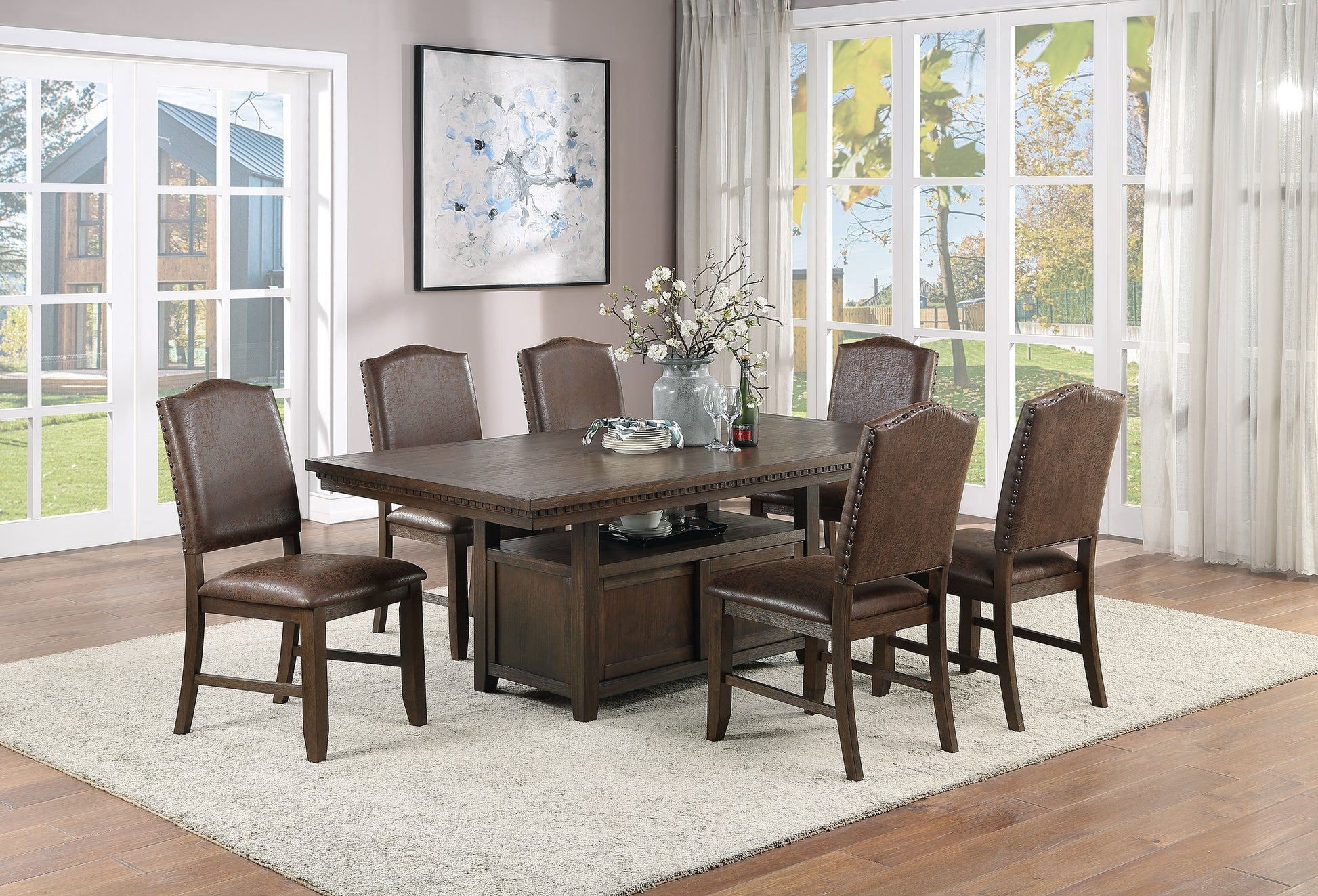 Dining Room Furniture Rustic Espresso Table w Storage espresso-wood-dining room-solid