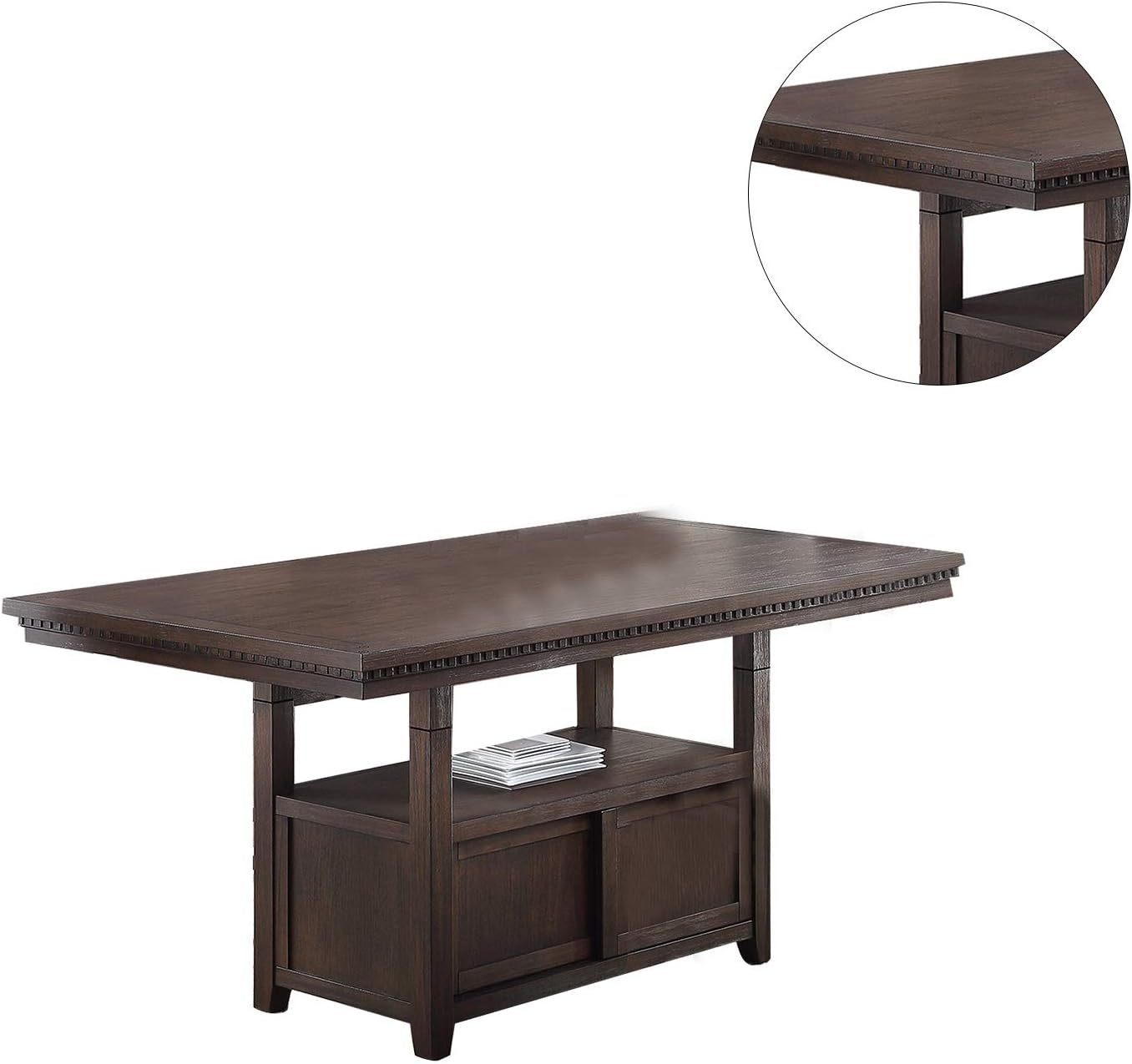 Dining Room Furniture Rustic Espresso Counter Height espresso-wood-dining room-solid