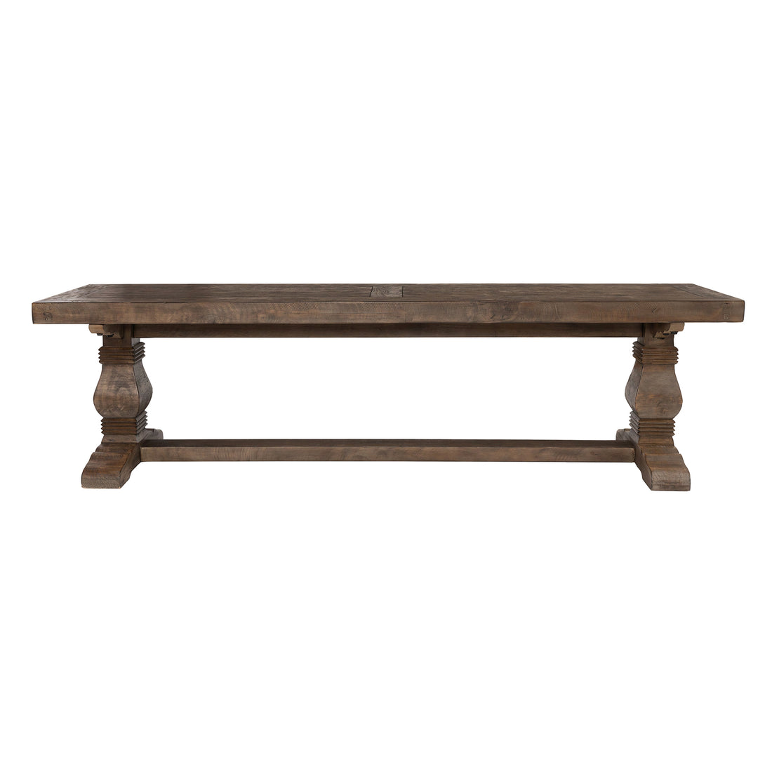 66 Inch Plank Top Wooden Bench with Pedestal Base