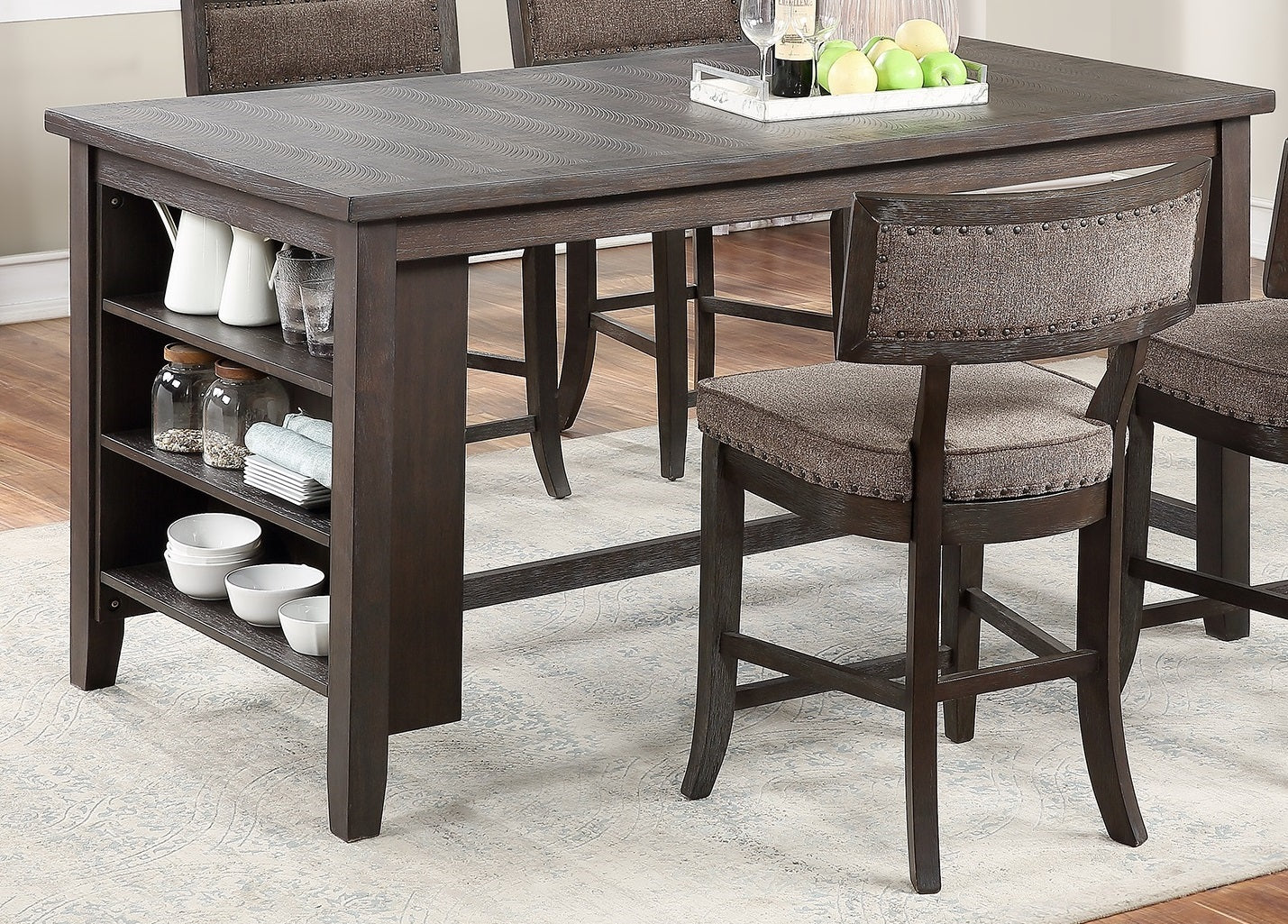 Modern Casual 1pc Counter Height High Dining Table w espresso-espresso-dining