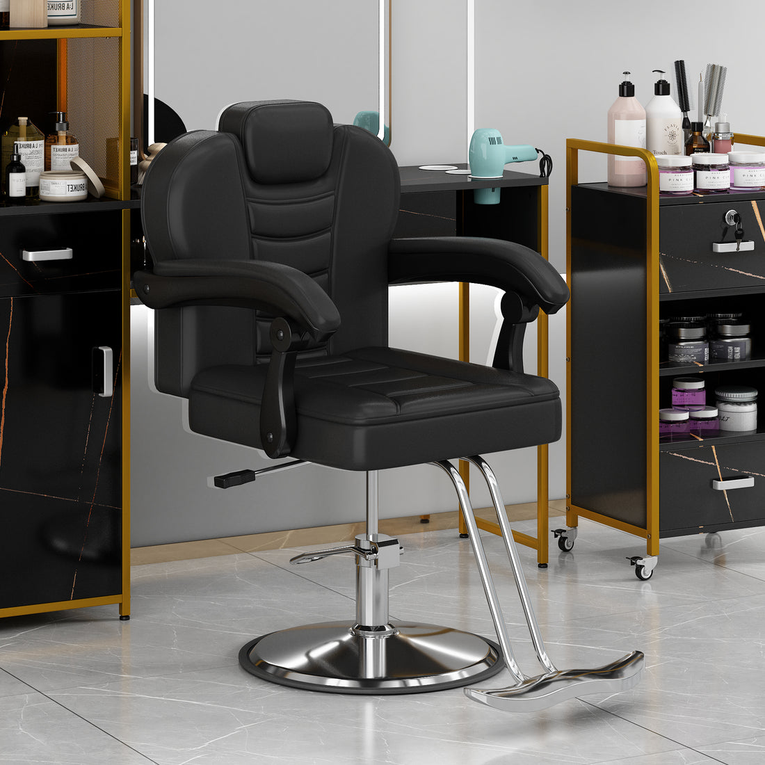 Classic Reclining Barber Chair Salon Chair For