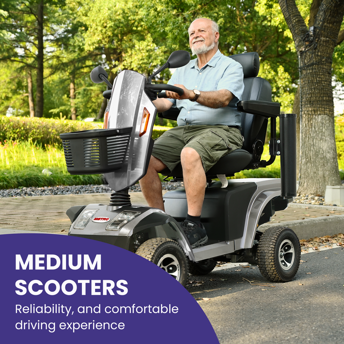 S500 Grey Heavy Duty Mobility Scooter - Grey