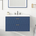 30'' Wall Mounted Bathroom Vanity with Resin 2-navy blue-stain resistant-bathroom-wall