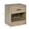 Homcom Side Table, Small End Table with Storage