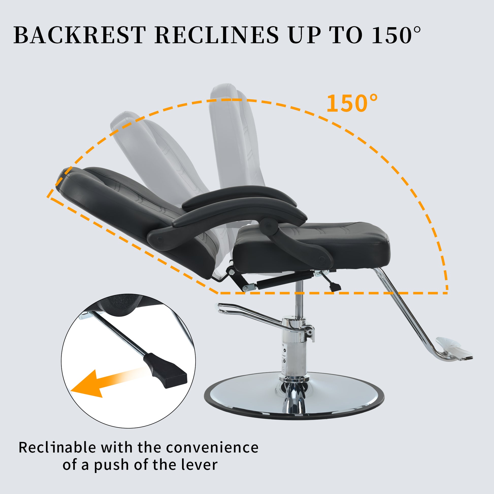 Classic Reclining Barber Chair Salon Chair For