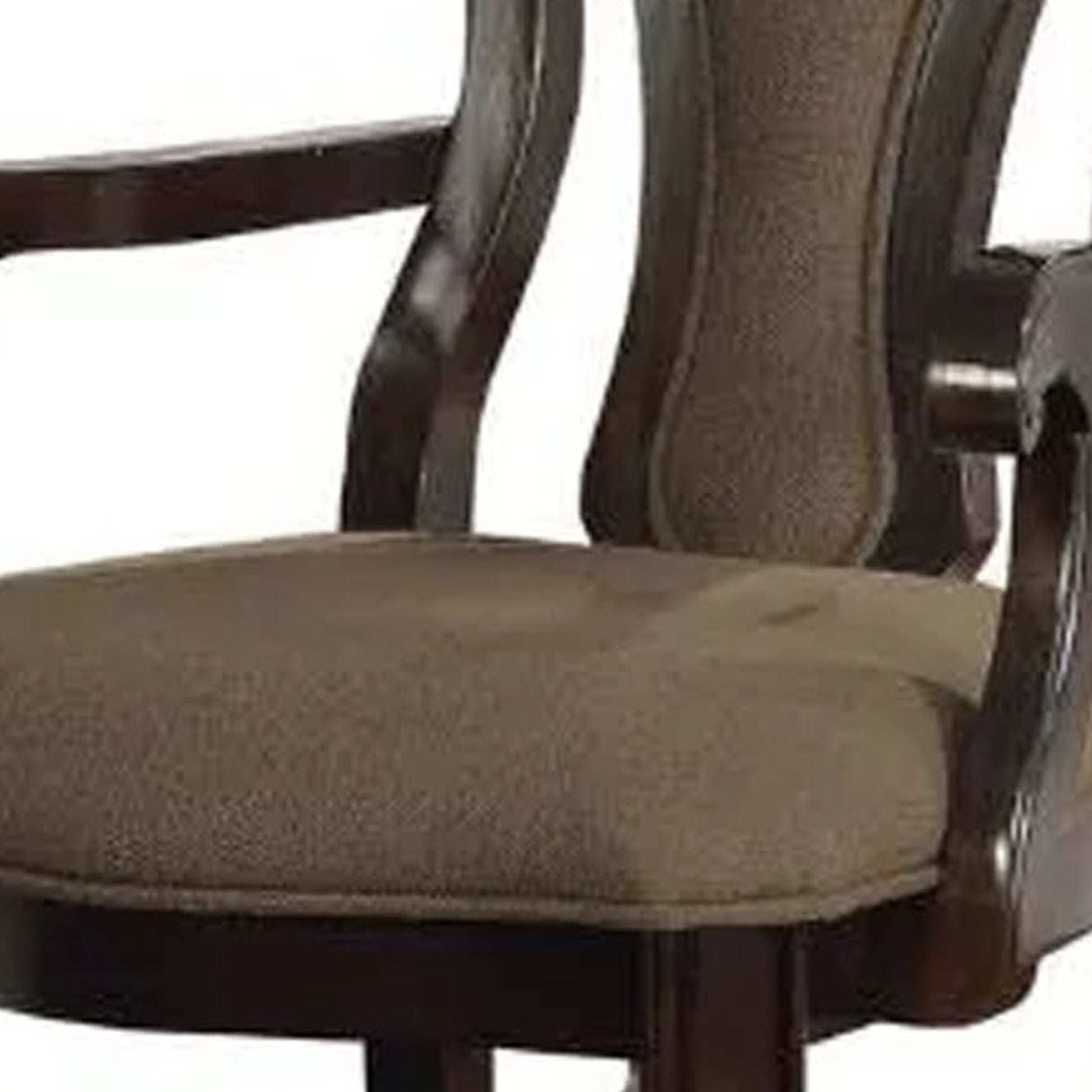 25 Inch Handcrafted Dining Armchair, Open Fiddle