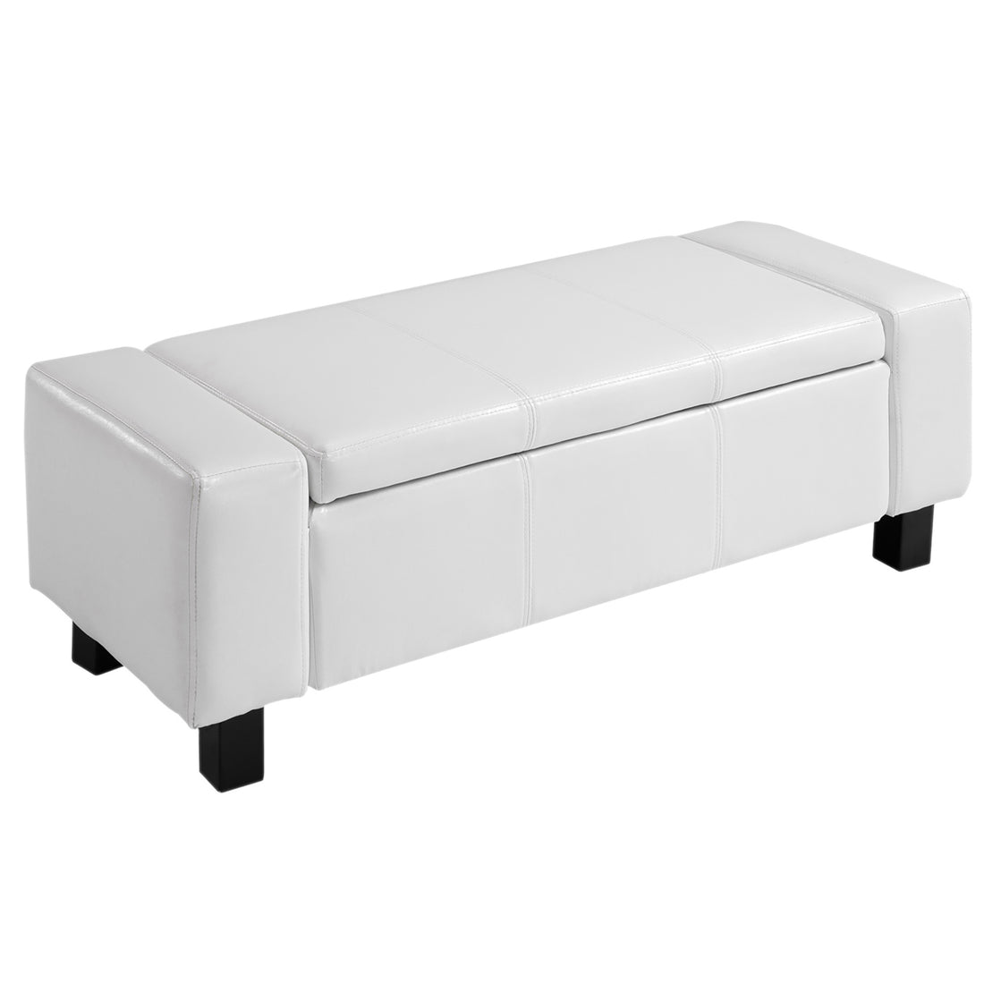 Homcom Large 42" Storage Ottoman, Tufted Faux