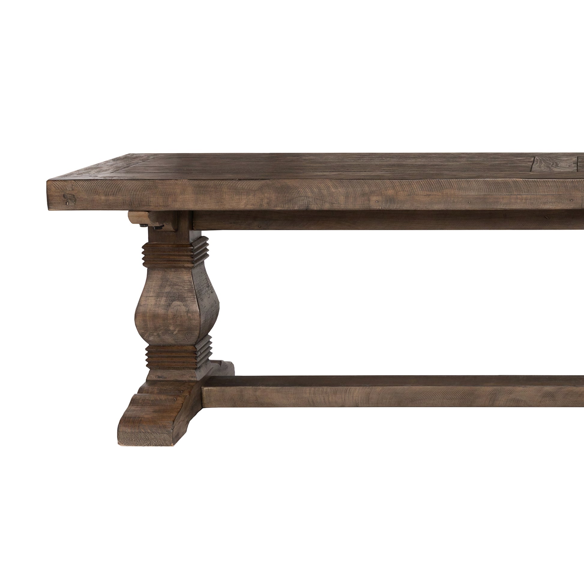 66 Inch Plank Top Wooden Bench with Pedestal Base