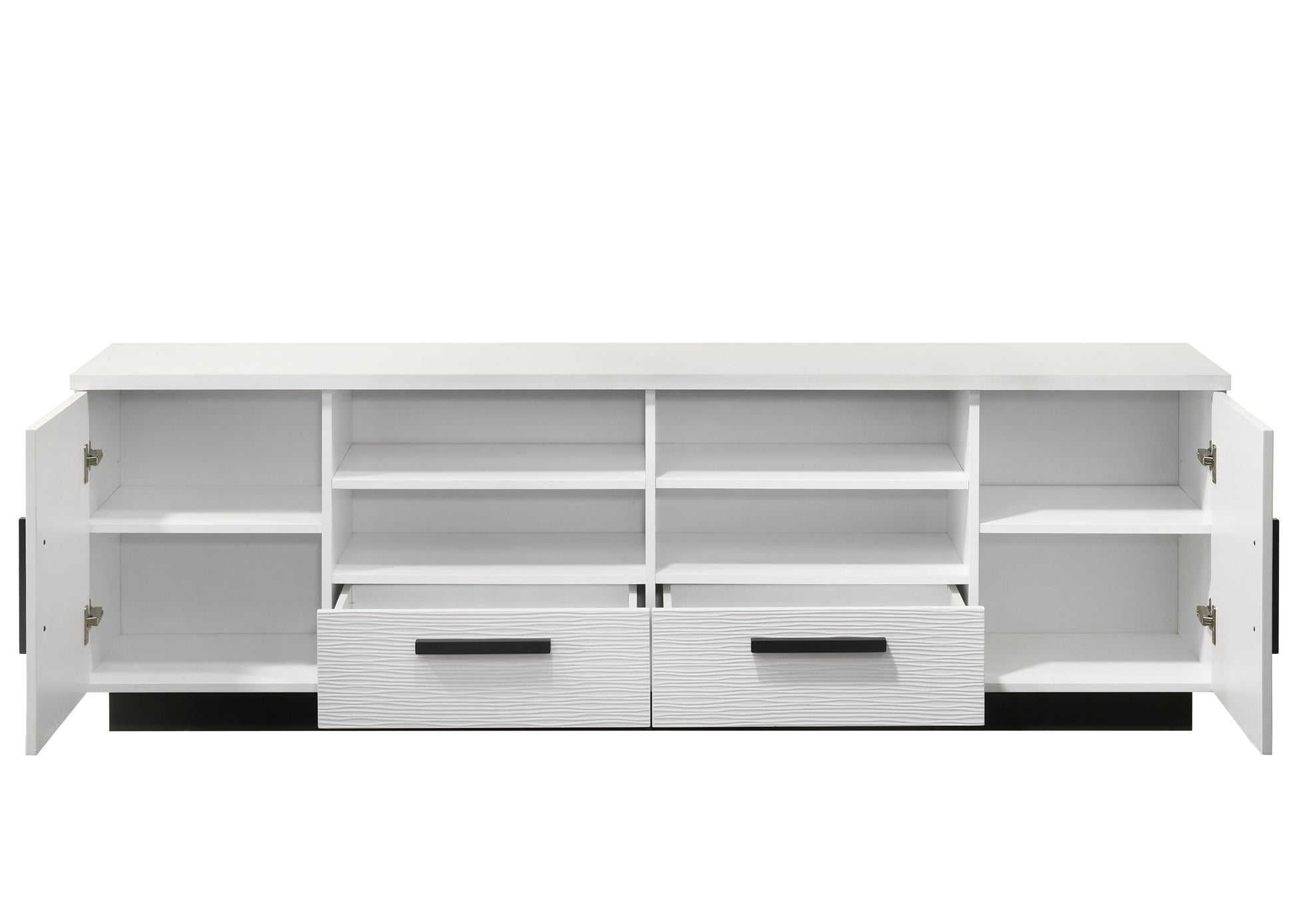 Matilda 70.5" White Finish Tv Stand with Drawers