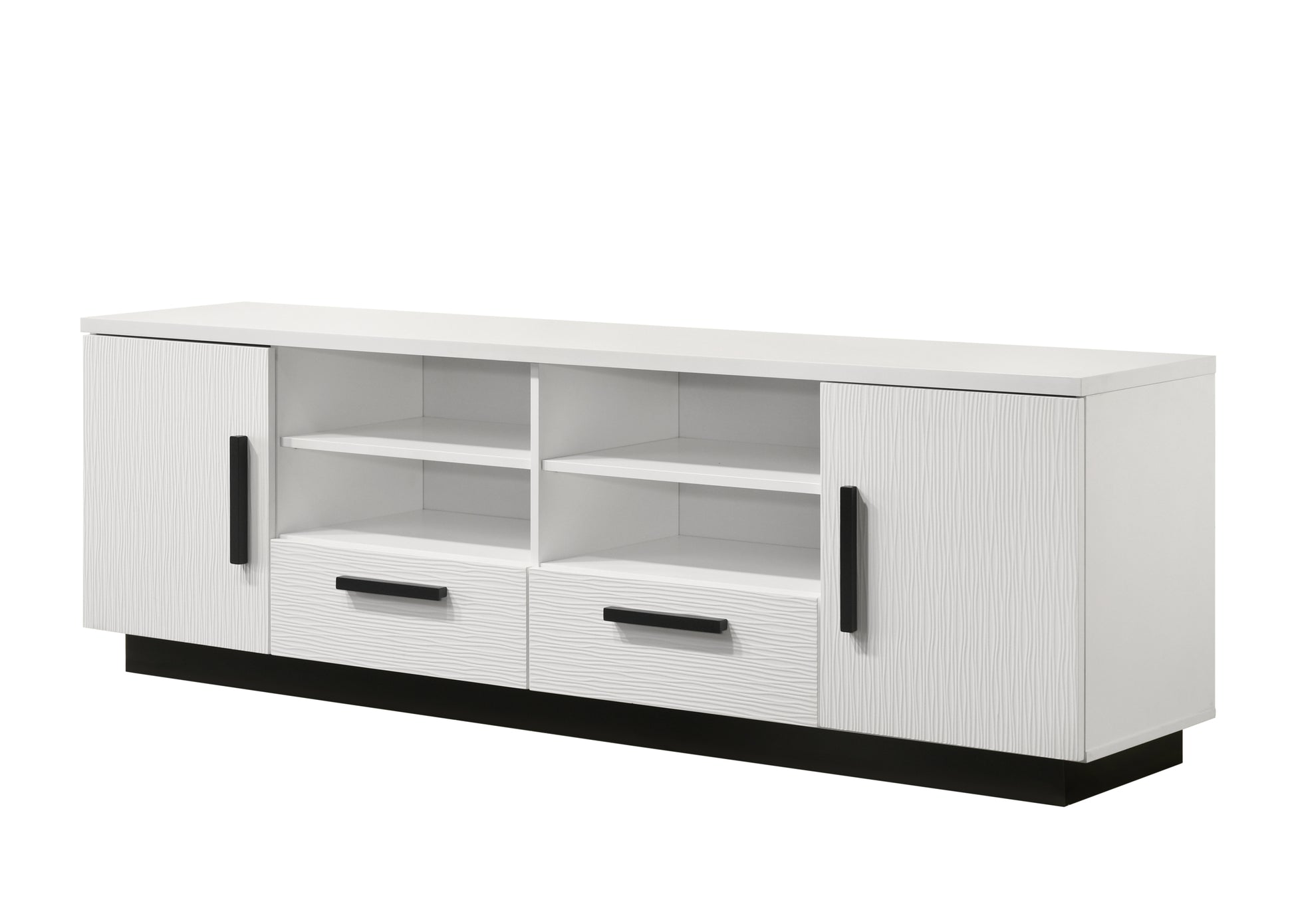 Matilda 70.5" White Finish Tv Stand with Drawers