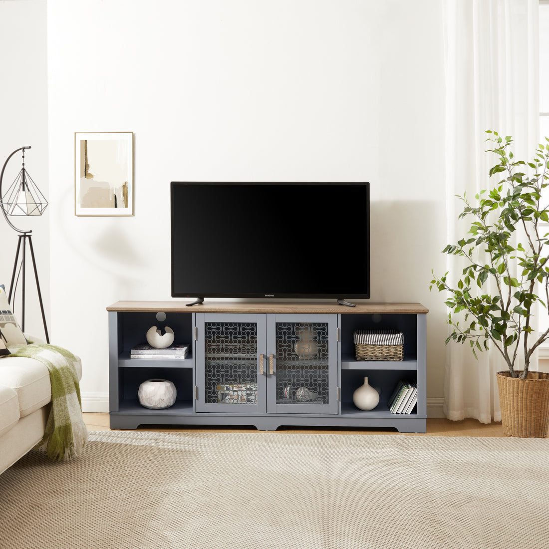 Modern Farmhouse Tv Media Stand, Large Home -