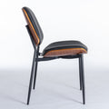 Dining Chairs Set of 2 Mid Century black pu-dining room-foam-pu leather