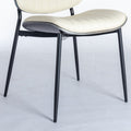 Dining Chairs Set of 2 Mid Century beige-dining room-foam-pu leather