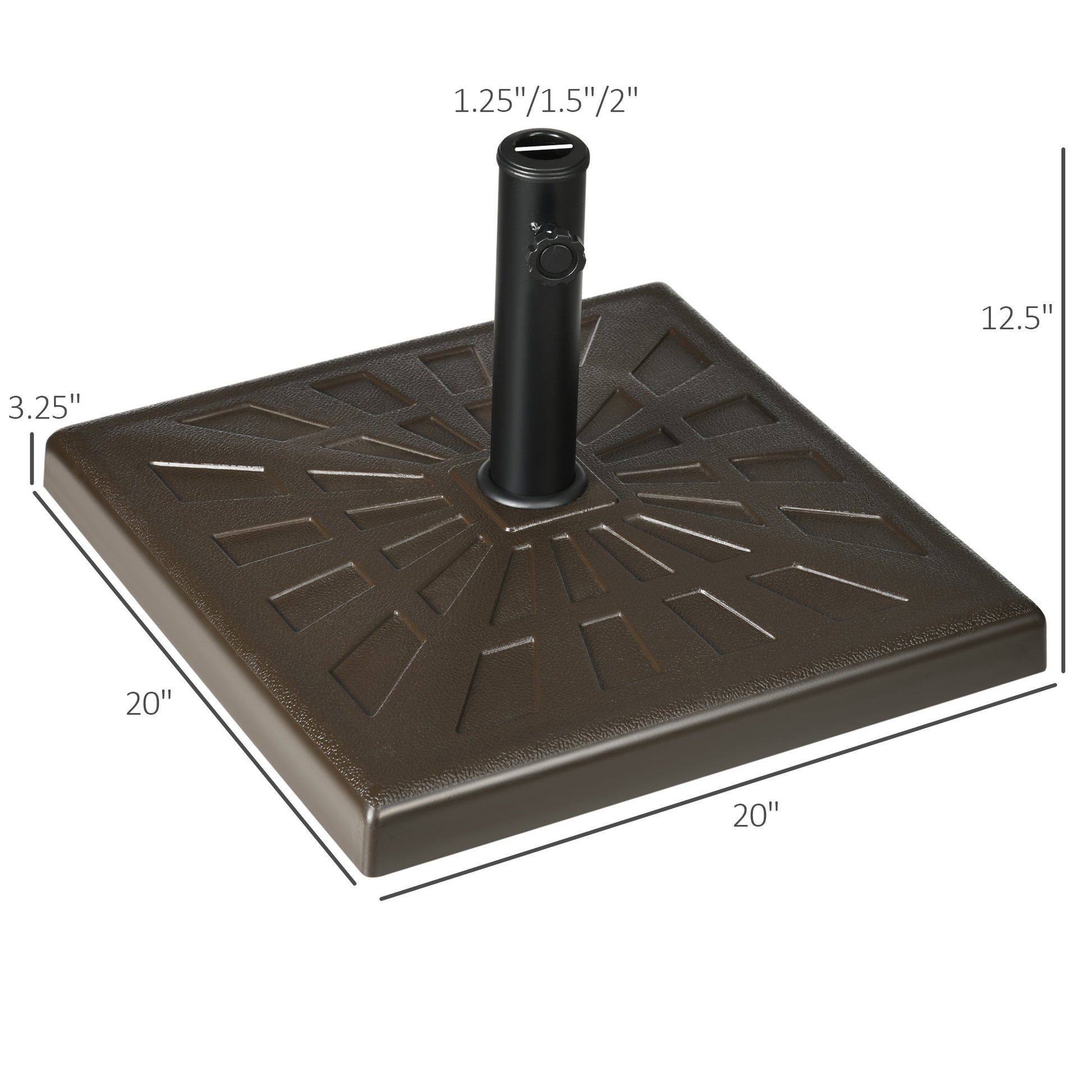 Outsunny 42lbs Resin Patio Umbrella Base, 20"