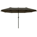 Outsunny Extra Large 15ft Patio Umbrella, Double Sided gray-steel