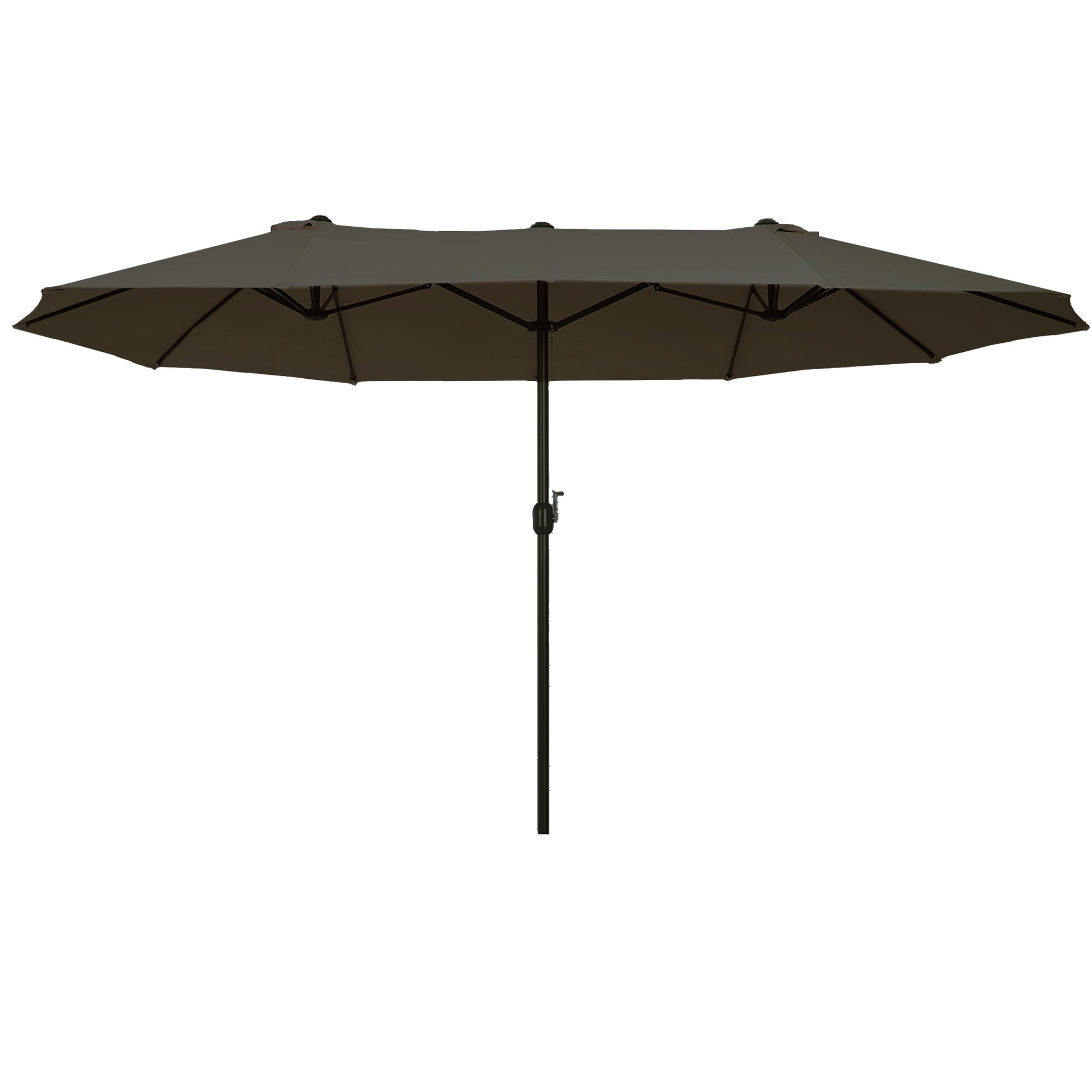 Outsunny Extra Large 15ft Patio Umbrella, Double Sided gray-steel