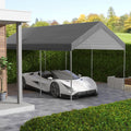 Outsunny 10' x 20' Carport Replacement Top Canopy gray-polyethylene