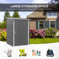 Outsunny 3.3' x 3.4' Outdoor Storage Shed, Galvanized gray-steel