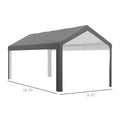 Outsunny 10' x 20' Carport Replacement Top Canopy gray-polyethylene