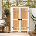 Outdoor 5.5ft Hx4.1ft L Wood Storage Shed natural-water resistant frame-garden &