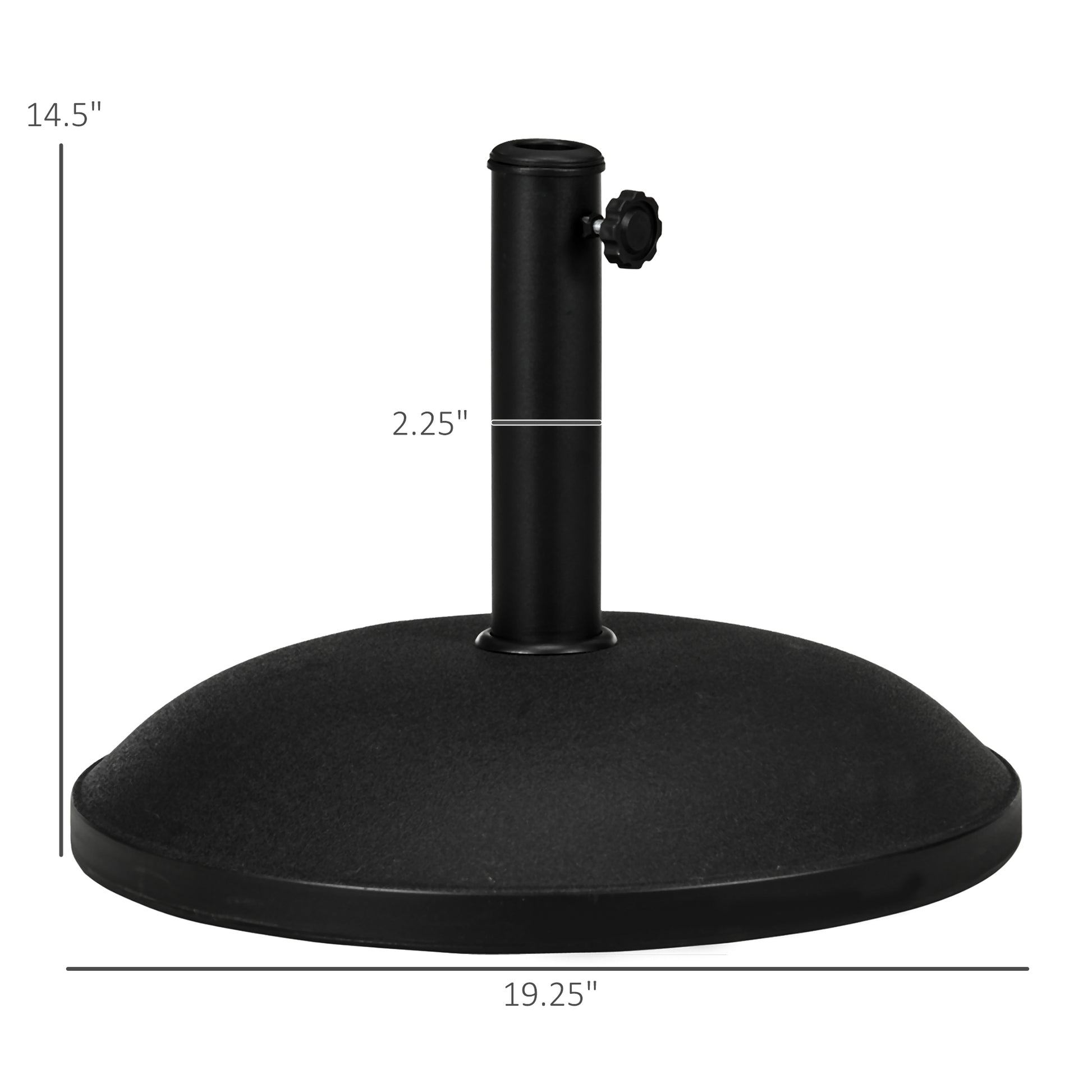 Outsunny 20" 55 lbs Round Cement Umbrella Base Stand black-steel