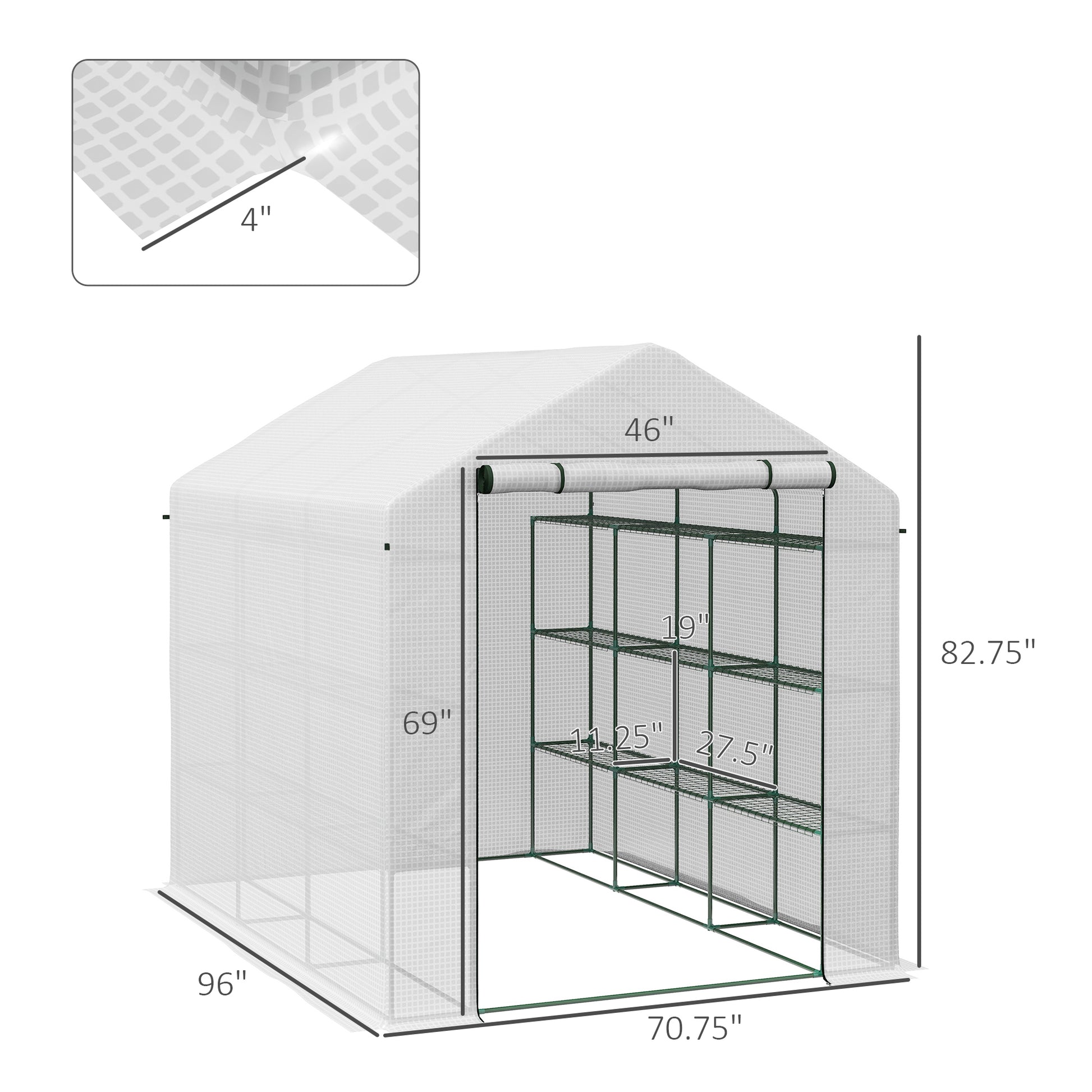 Outsunny Walk in Greenhouse for Outdoors with