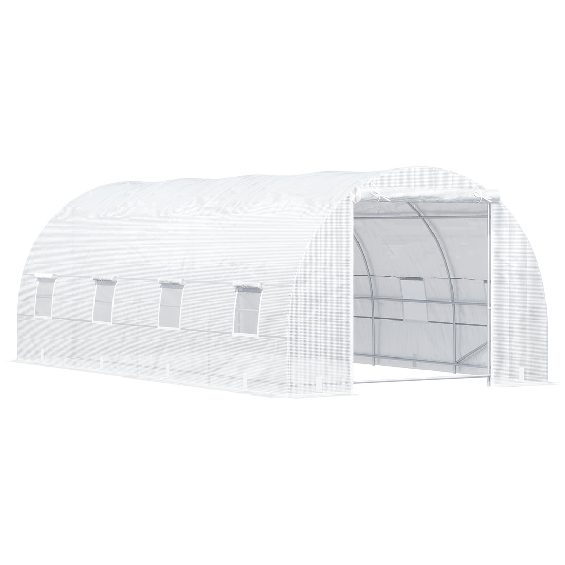 Outsunny 20' x 10' x 7' Walk In Tunnel Greenhouse white-steel