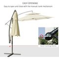 Outsunny 9' 2 Tier Cantilever Umbrella with Crank